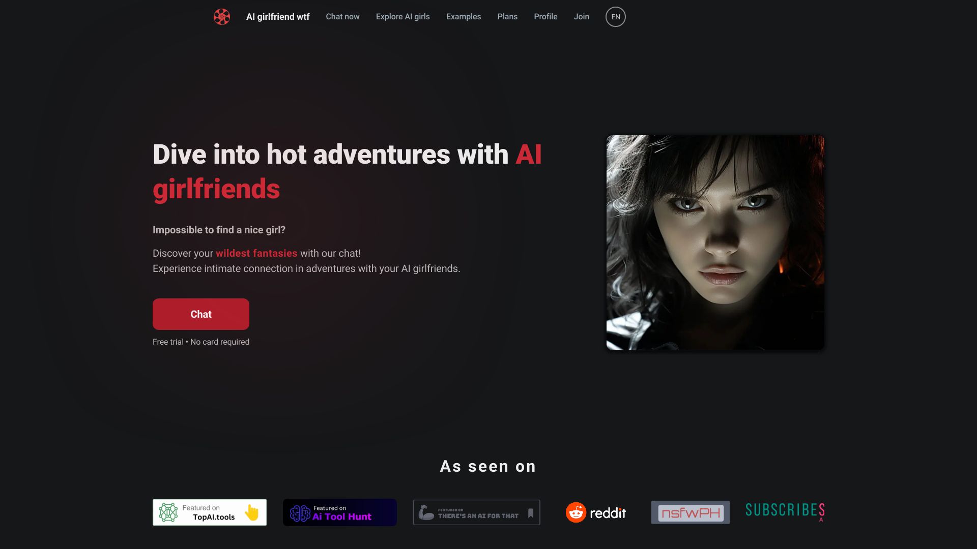 AI Girlfriend WTF网页截图,AI Girlfriend WTF网页快照