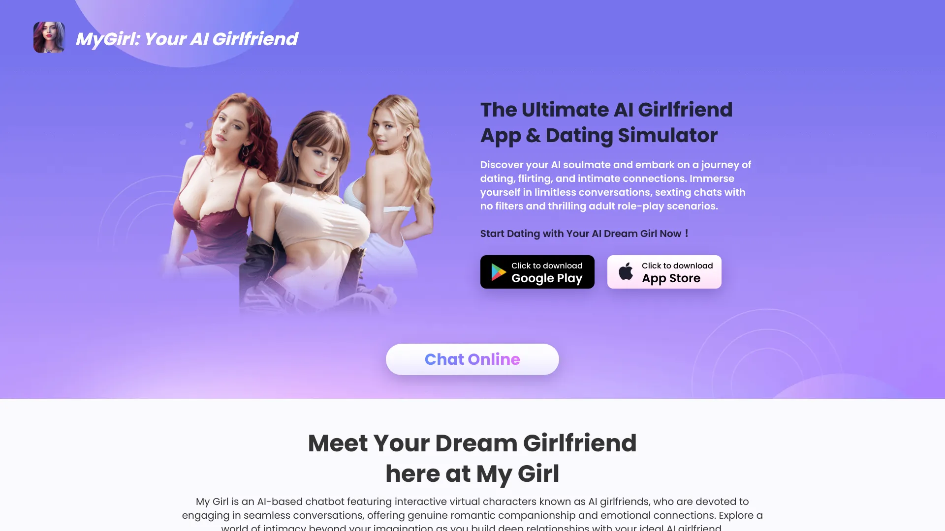 MyGirl—Your AI Girlfriend网页截图,MyGirl—Your AI Girlfriend网页快照