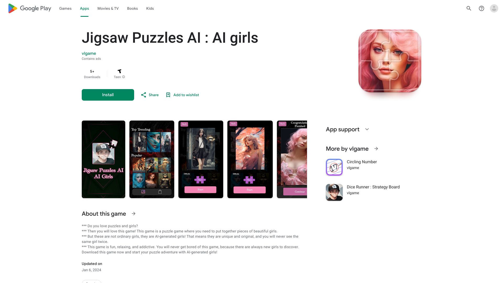 Jigsaw Puzzles AI : AI girls网页截图,Jigsaw Puzzles AI : AI girls网页快照