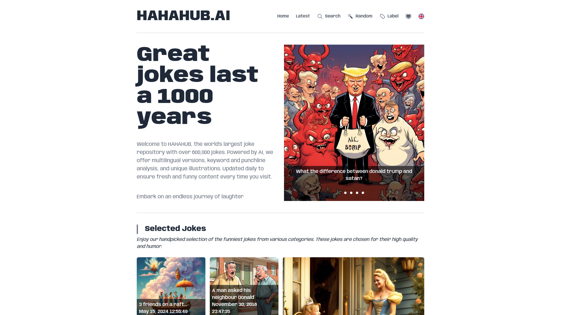 Discover 600,000+ Jokes网页截图,Discover 600,000+ Jokes网页快照