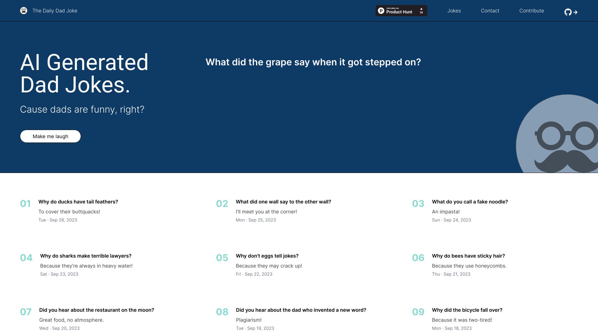 The Daily Dad Joke网页截图,The Daily Dad Joke网页快照