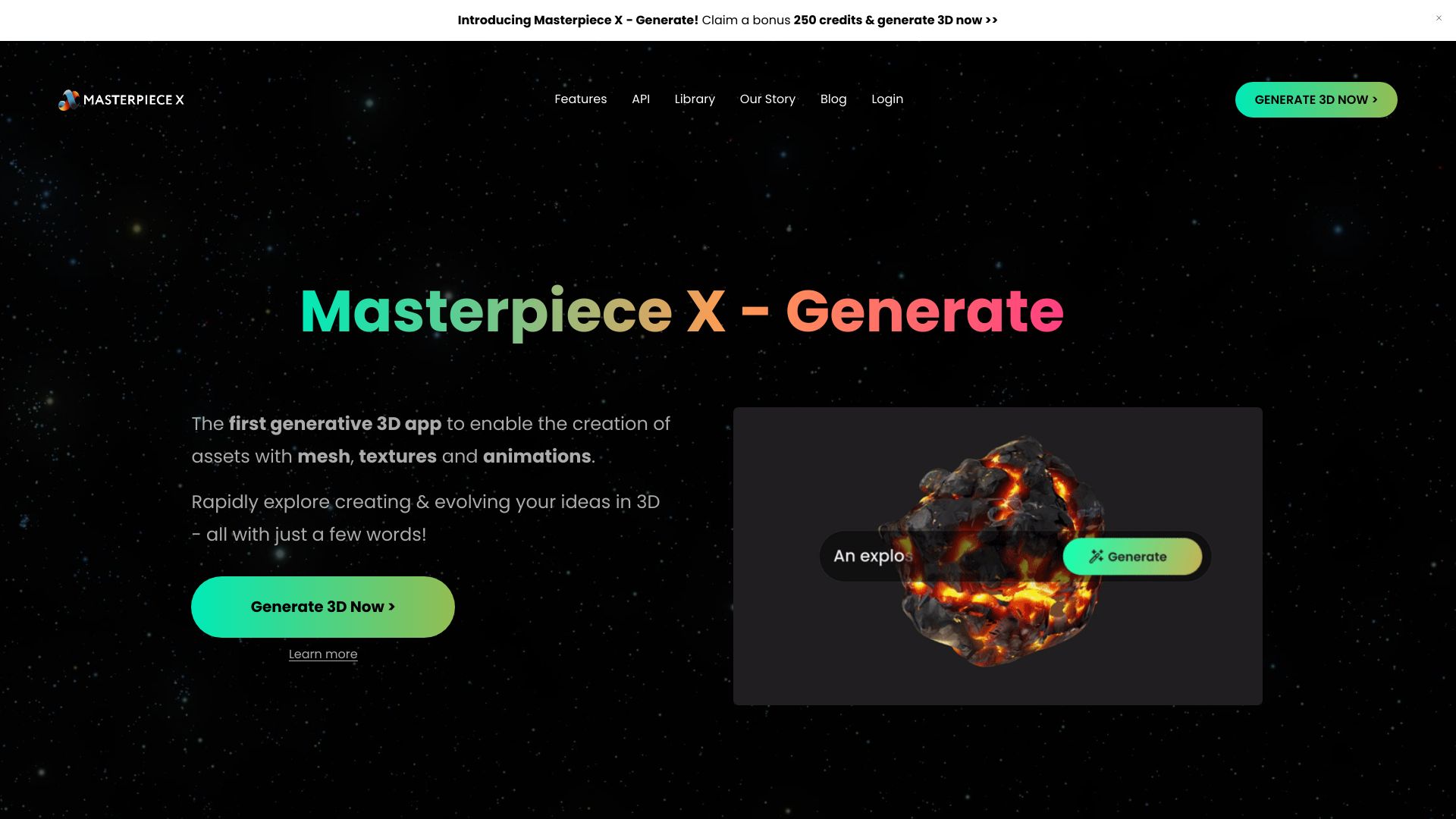 Masterpiece X – Generate网页截图,Masterpiece X – Generate网页快照