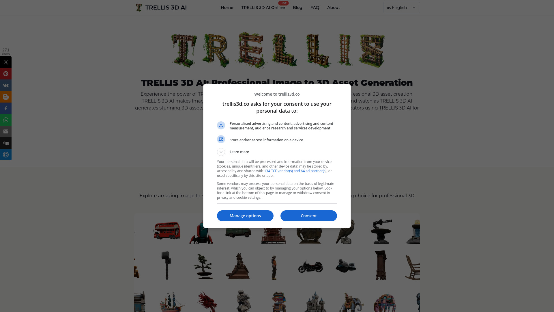 TRELLIS 3D AI网页截图,TRELLIS 3D AI网页快照