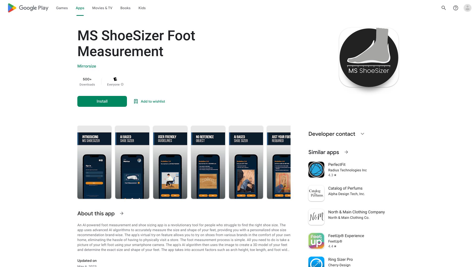 MS ShoeSizer网页截图,MS ShoeSizer网页快照