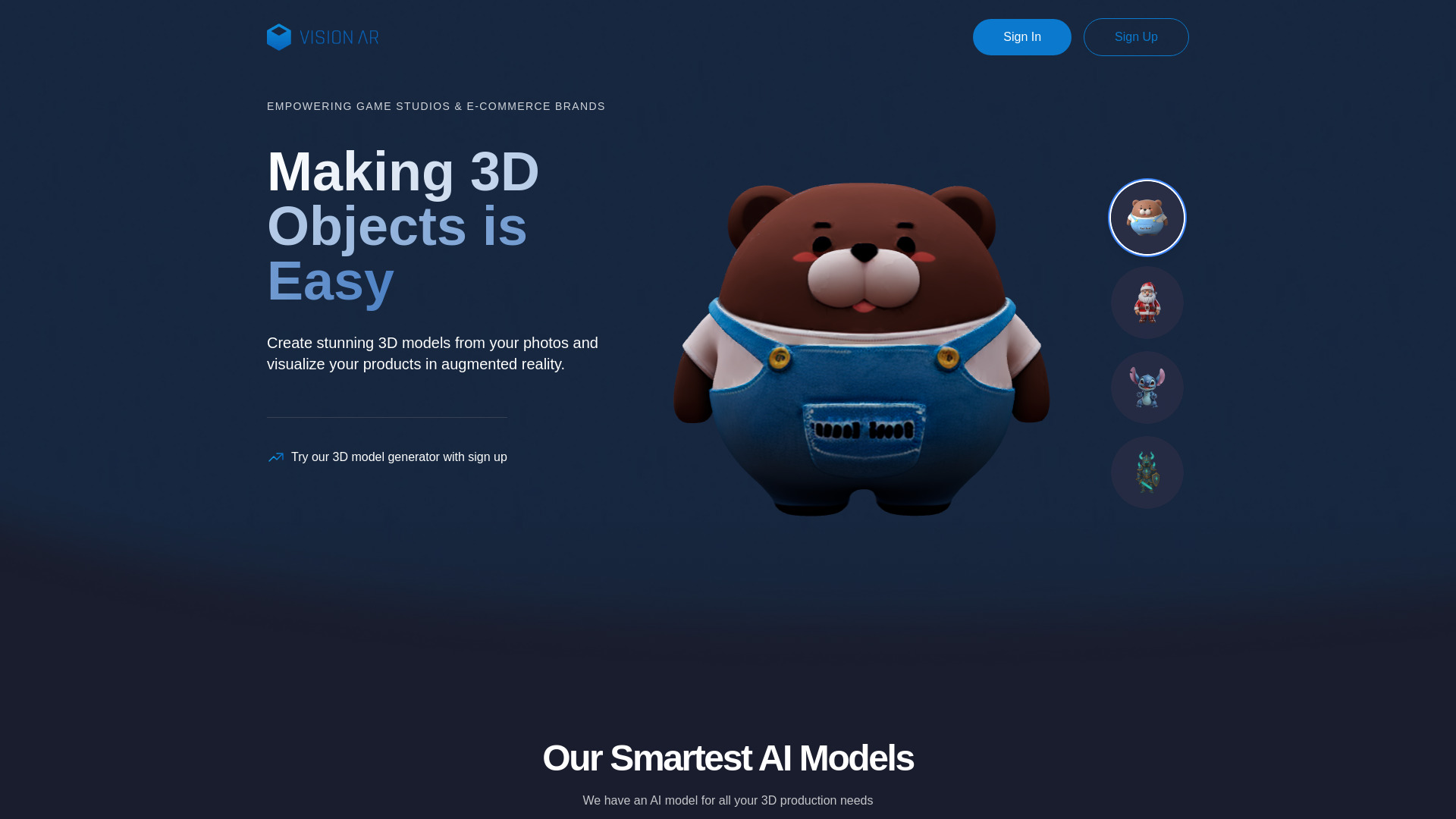 VisionAR – Visualize Your Creations网页截图,VisionAR – Visualize Your Creations网页快照