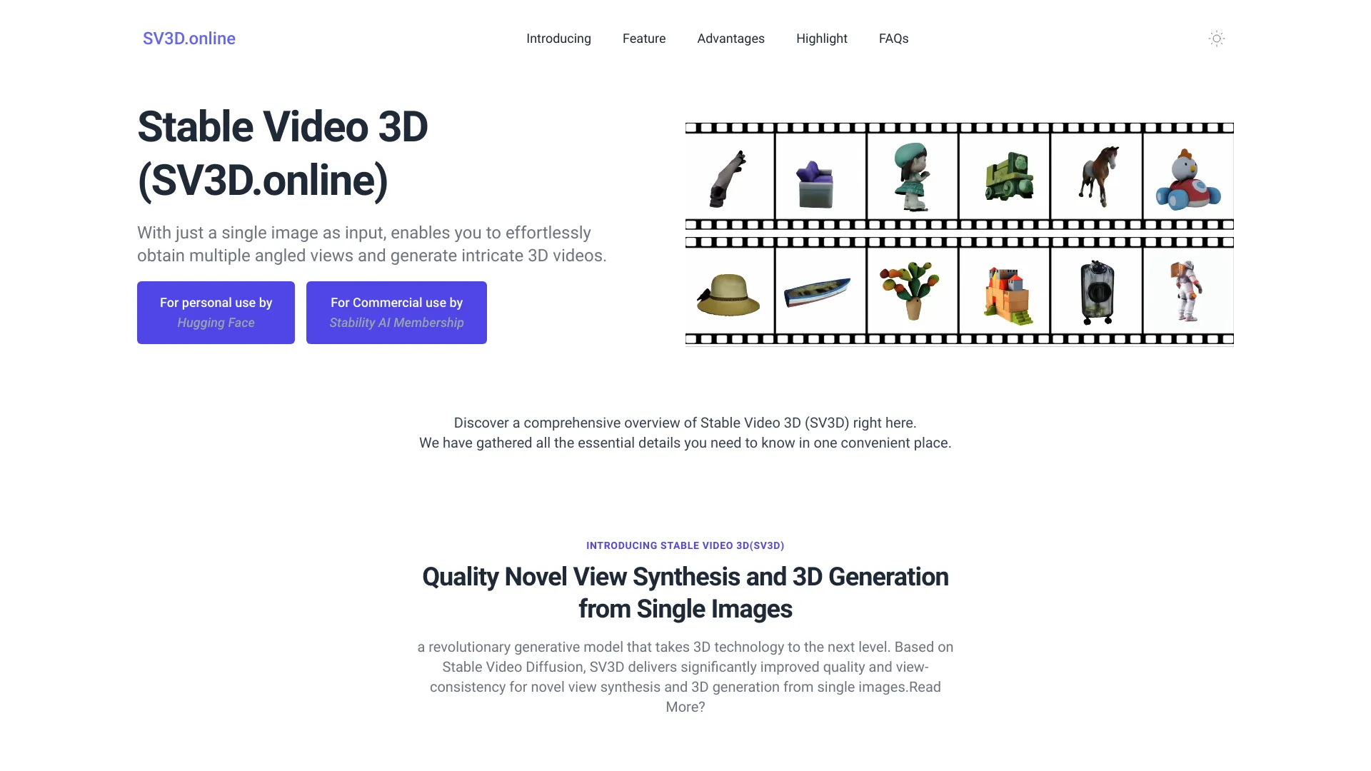SV3D Online网页截图,SV3D Online网页快照