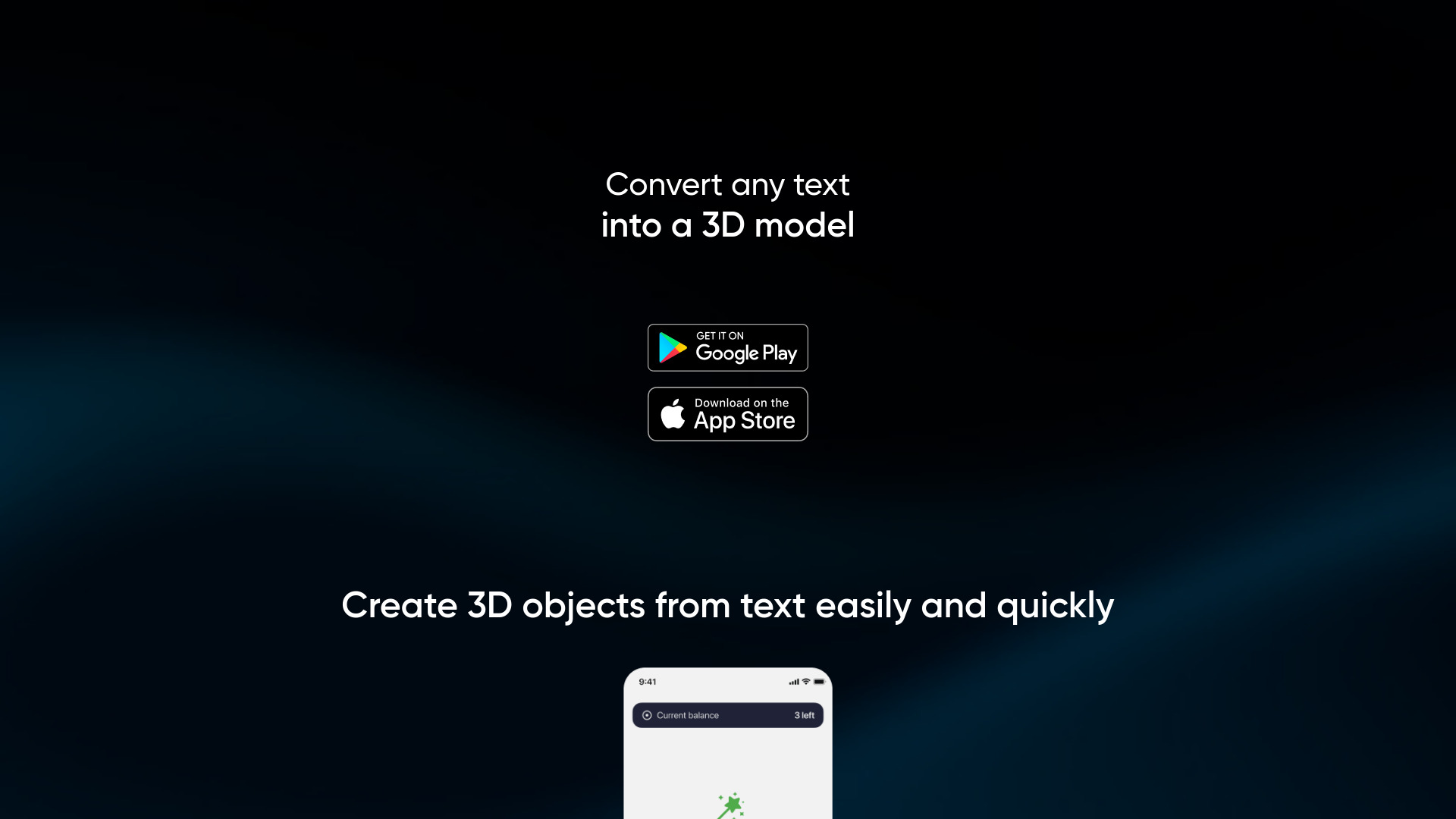 TextTo3D网页截图,TextTo3D网页快照