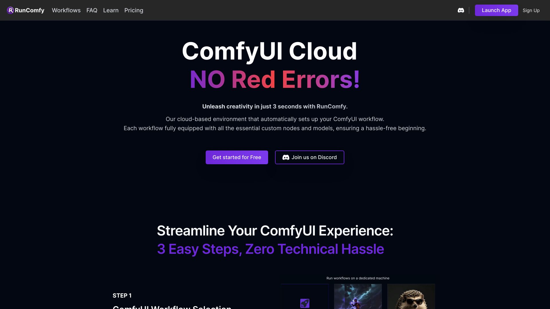 RunComfy网页截图,RunComfy网页快照