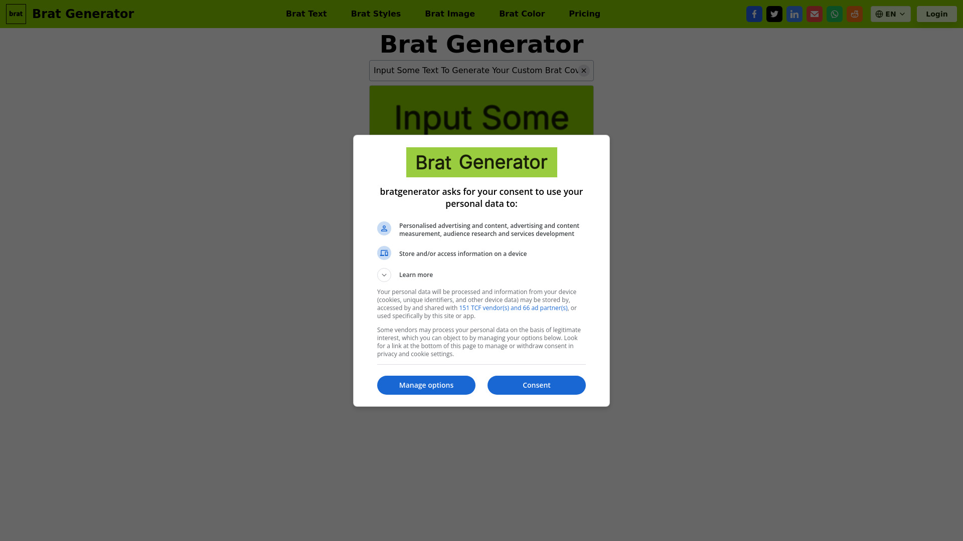 Brat Generator网页截图,Brat Generator网页快照