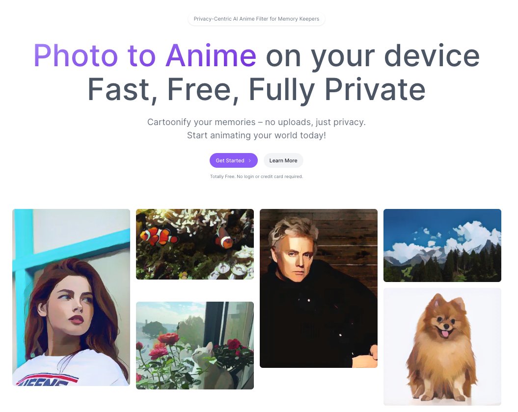 Photo to Anime网页截图,Photo to Anime网页快照