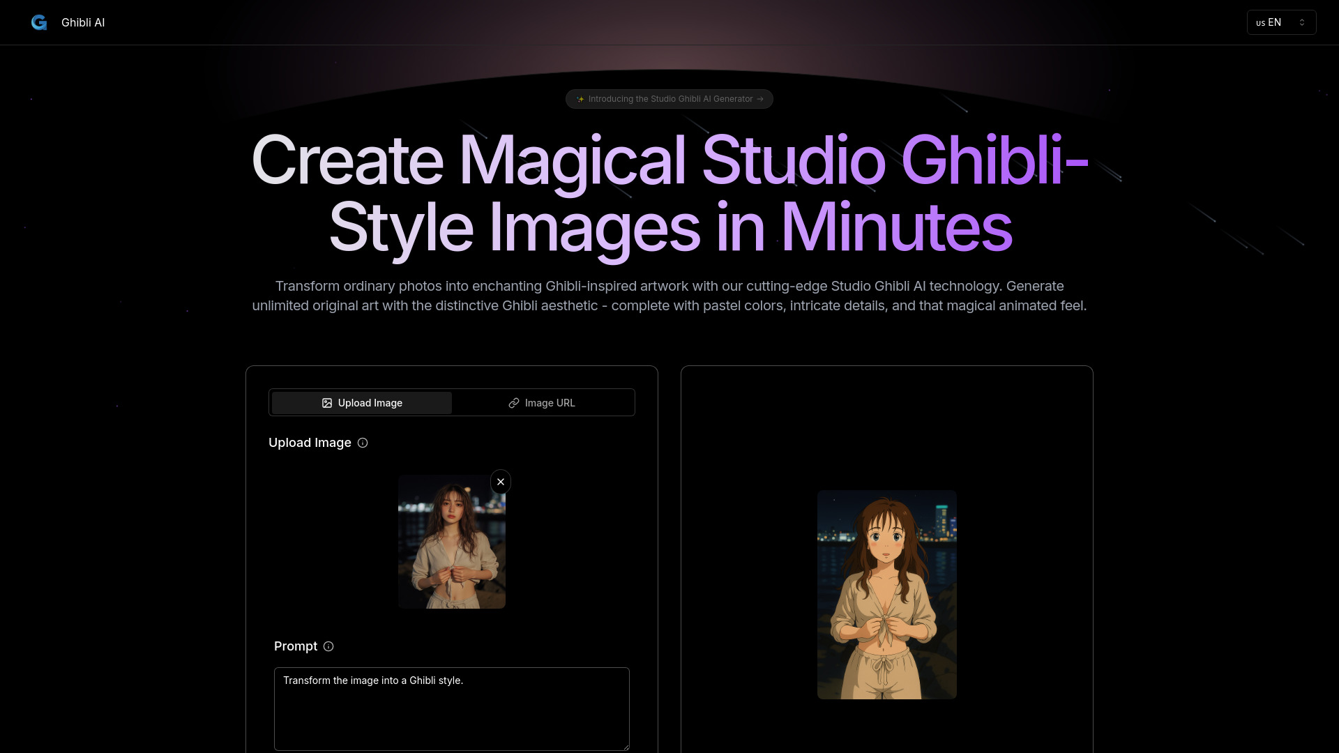 Ghibli AI Free网页截图,Ghibli AI Free网页快照