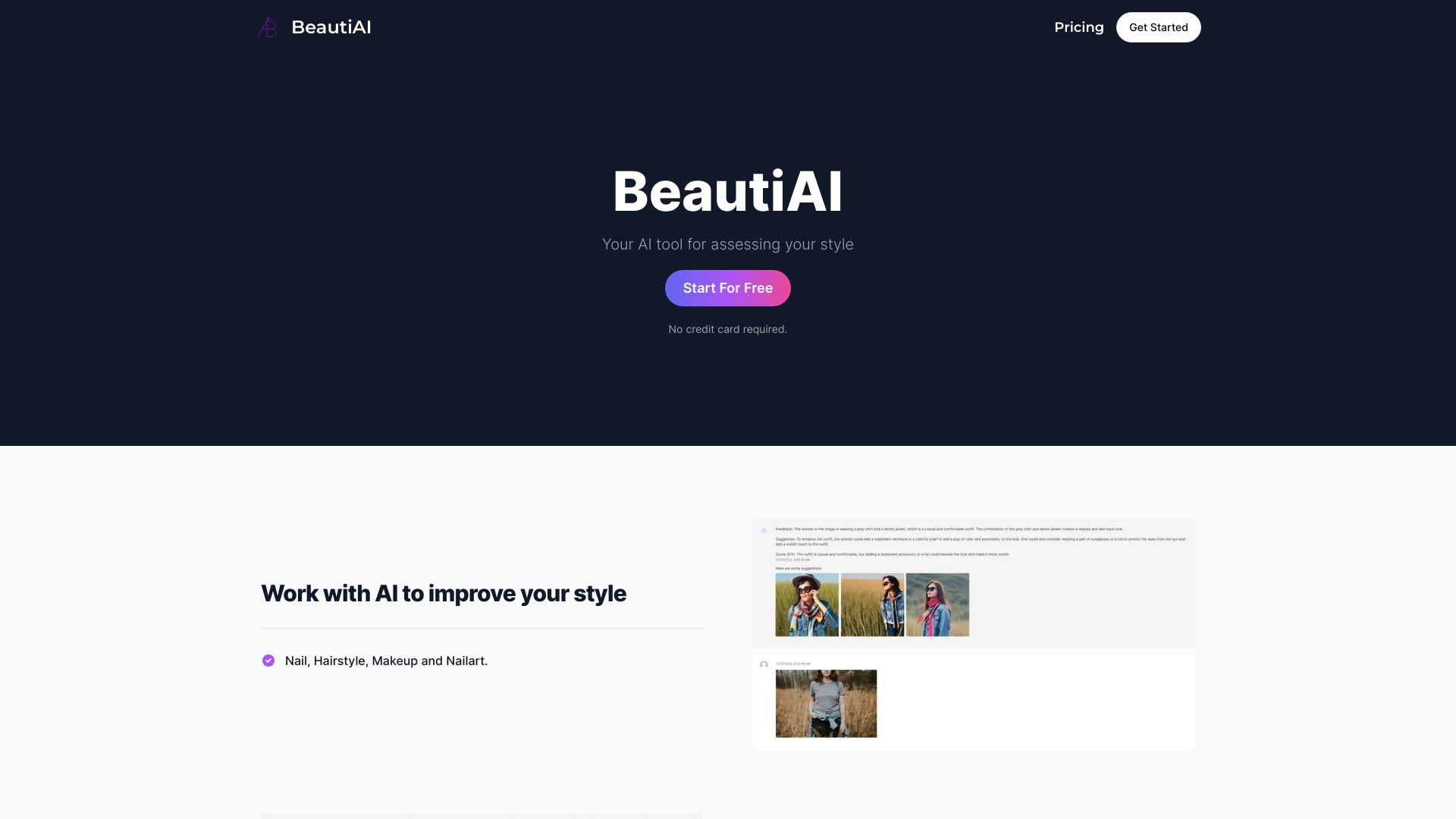 BeautiAI网页截图,BeautiAI网页快照