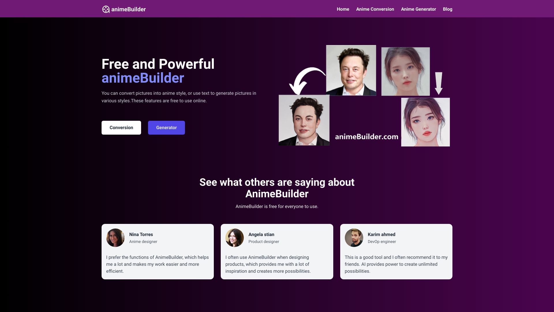 animeBuilder网页截图,animeBuilder网页快照