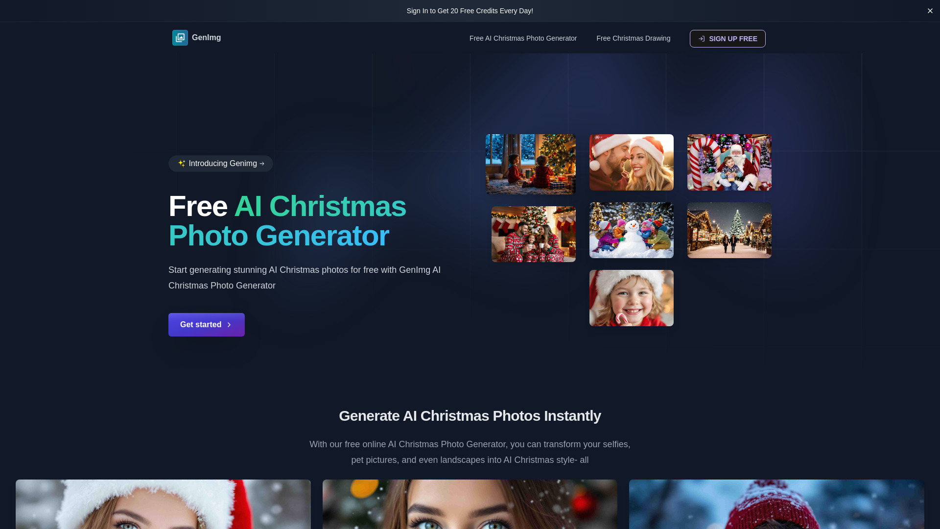 AI Christmas Photo Generator网页截图,AI Christmas Photo Generator网页快照