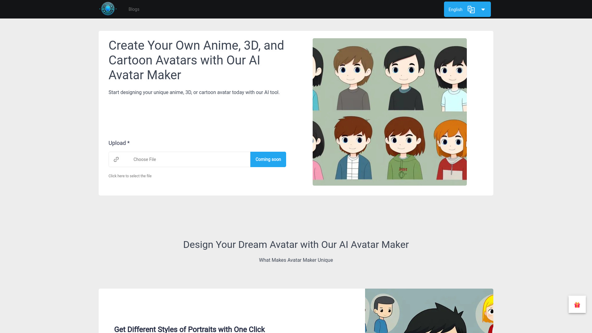AI Avatar Maker网页截图,AI Avatar Maker网页快照
