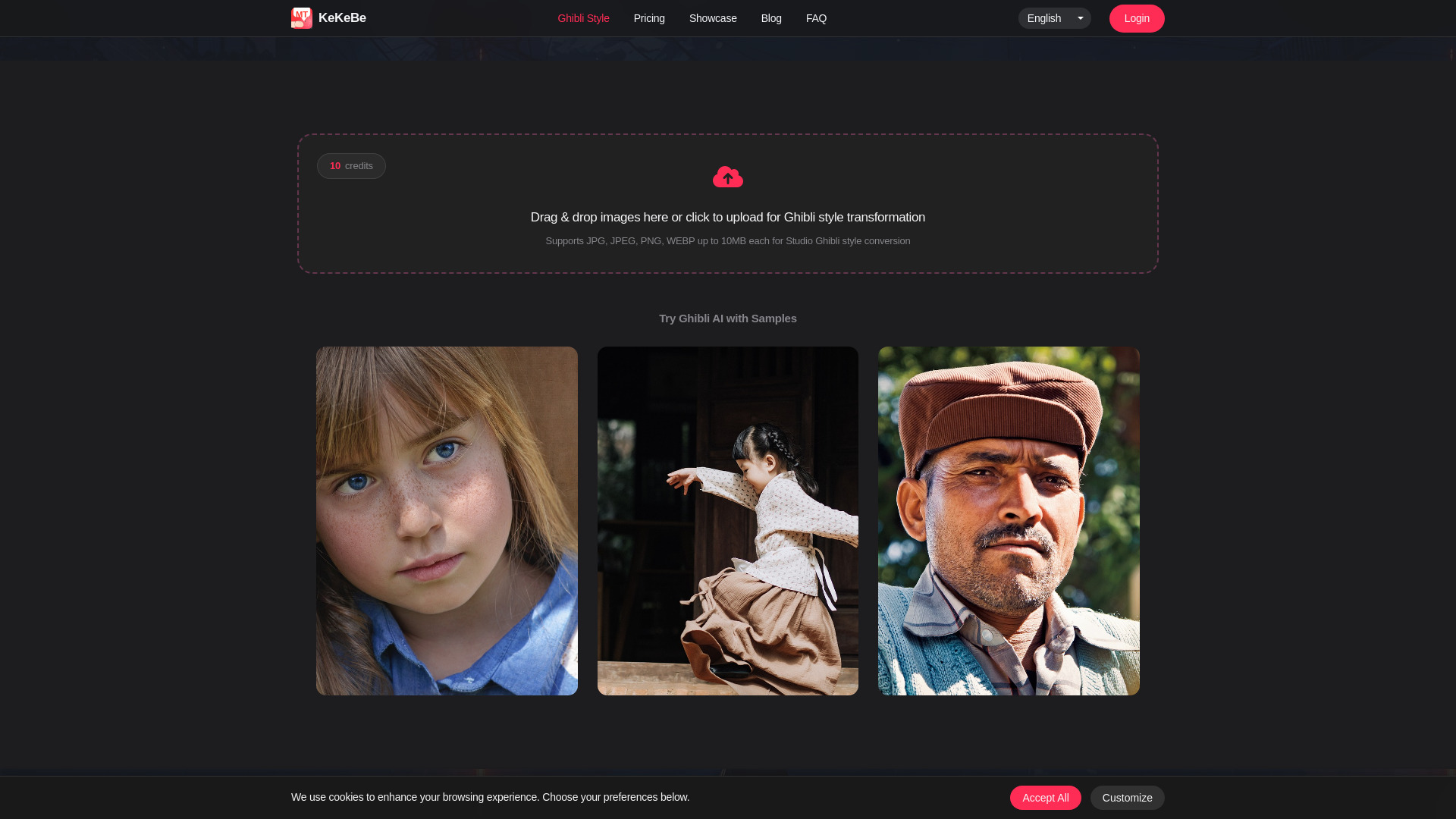 Ghibli ai style网页截图,Ghibli ai style网页快照