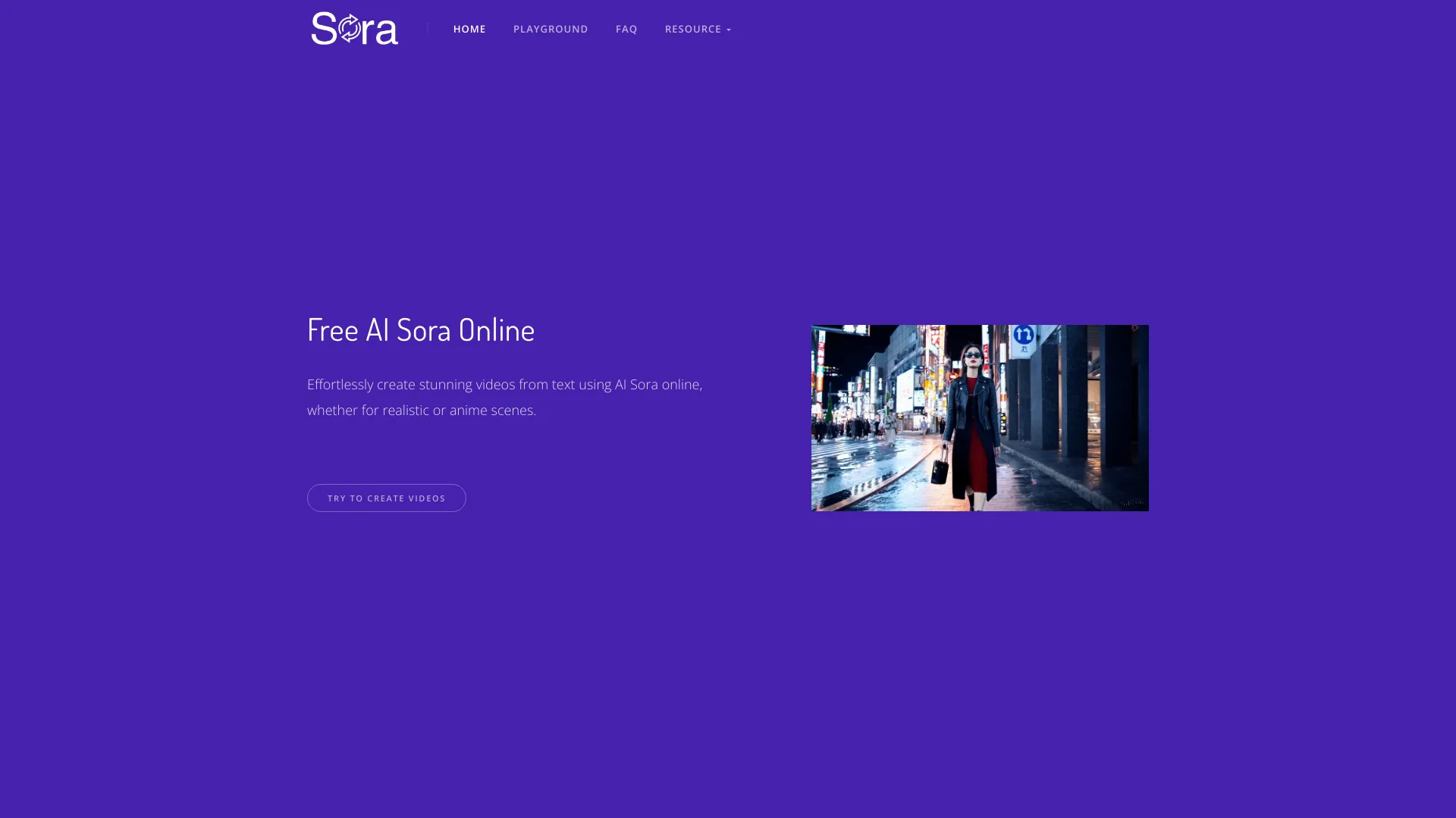 AI Sora Online – Create Video From Text网页截图,AI Sora Online – Create Video From Text网页快照