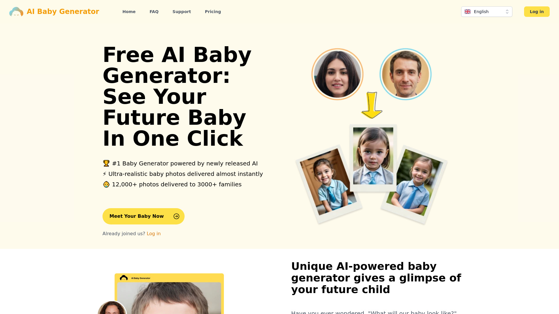 Free AI Baby Generator网页截图,Free AI Baby Generator网页快照