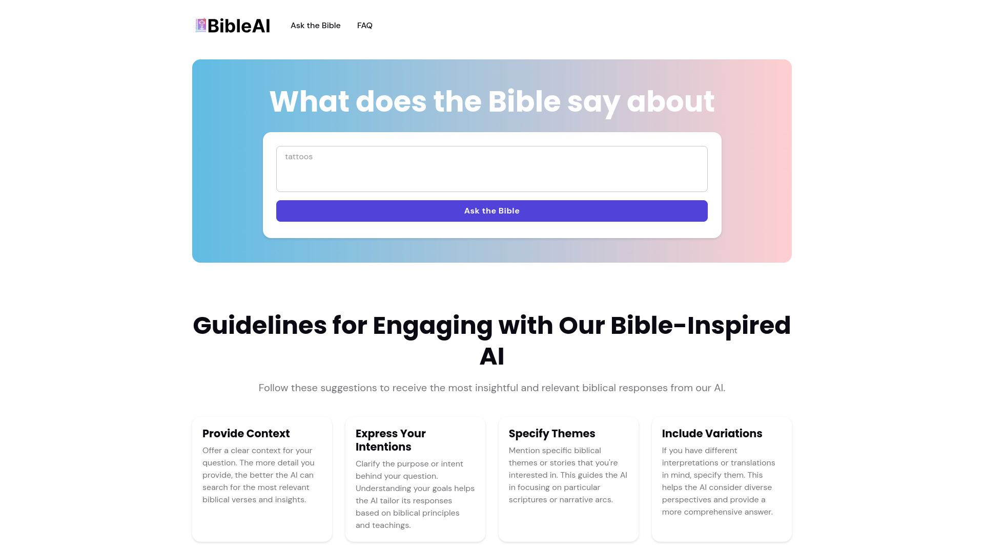 BibleAI网页截图,BibleAI网页快照