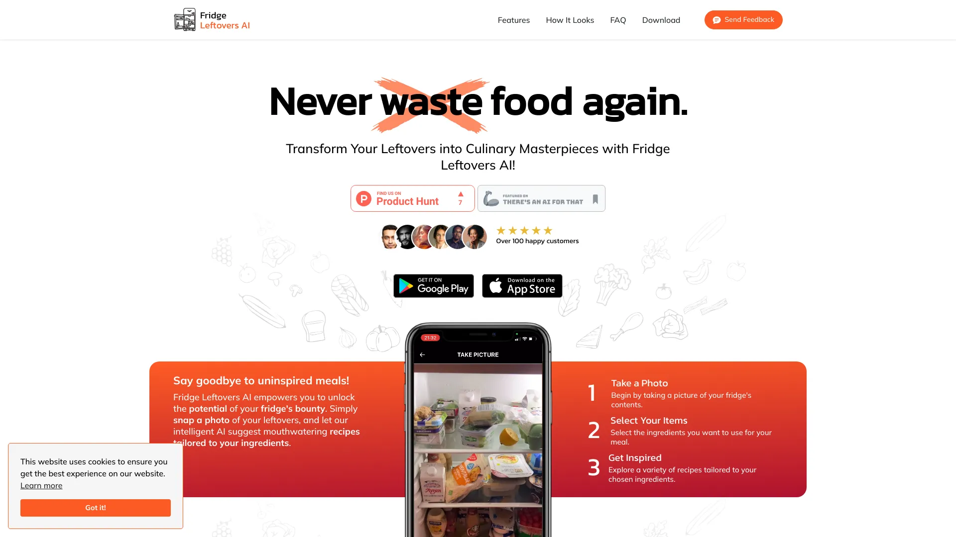 Fridge Leftovers AI网页截图,Fridge Leftovers AI网页快照