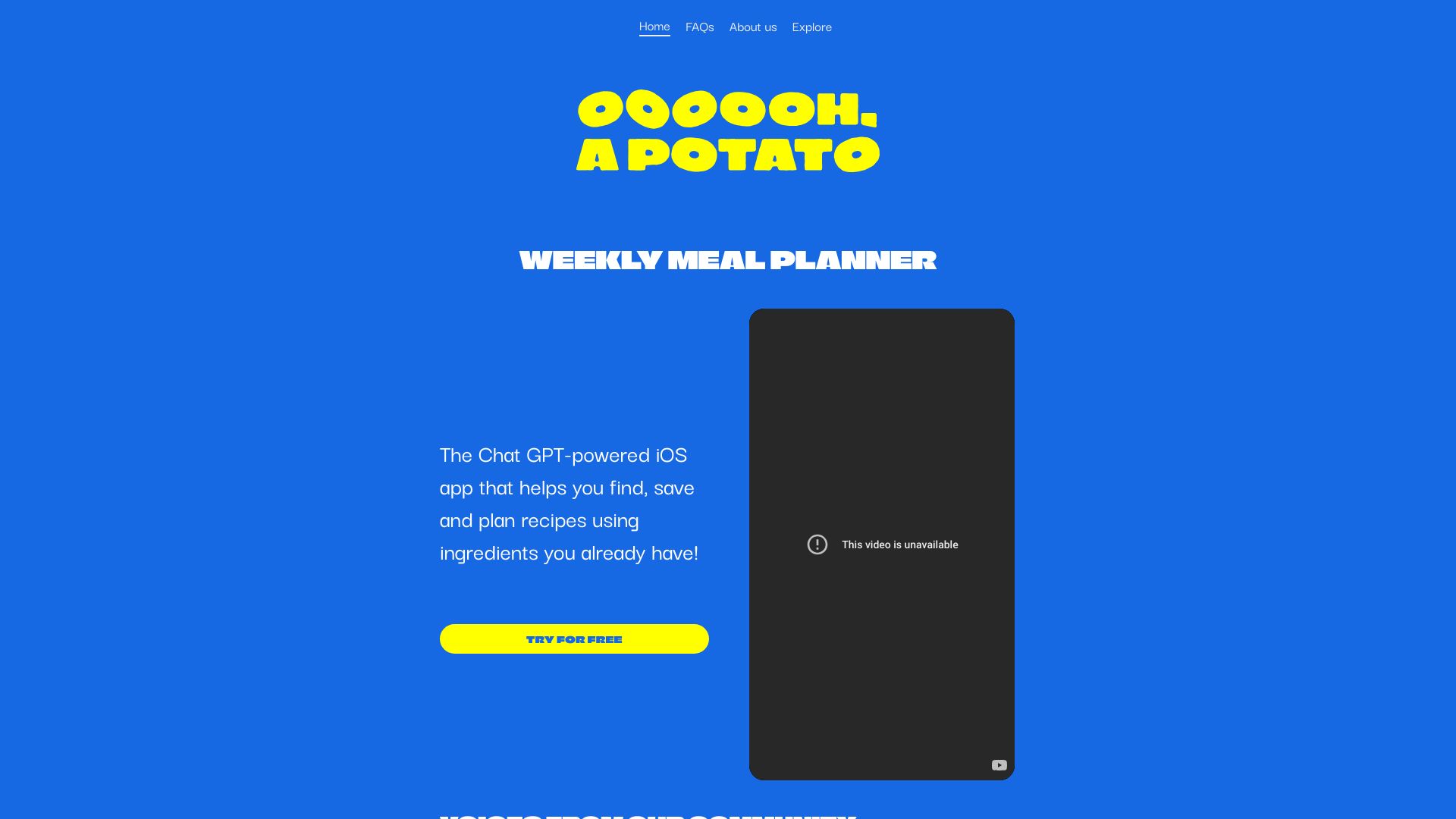 Menu planner – OH, a potato!网页截图,Menu planner – OH, a potato!网页快照