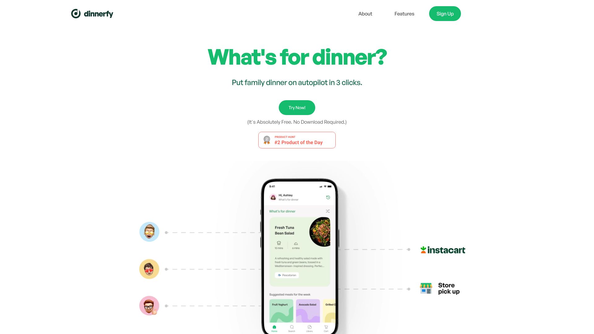Dinnerfy网页截图,Dinnerfy网页快照