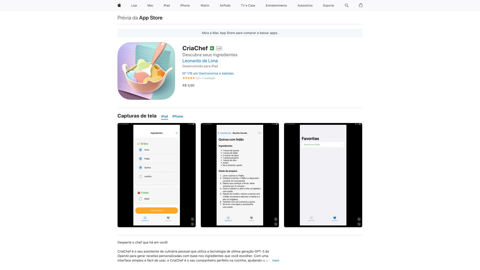 CriaChef网页截图,CriaChef网页快照