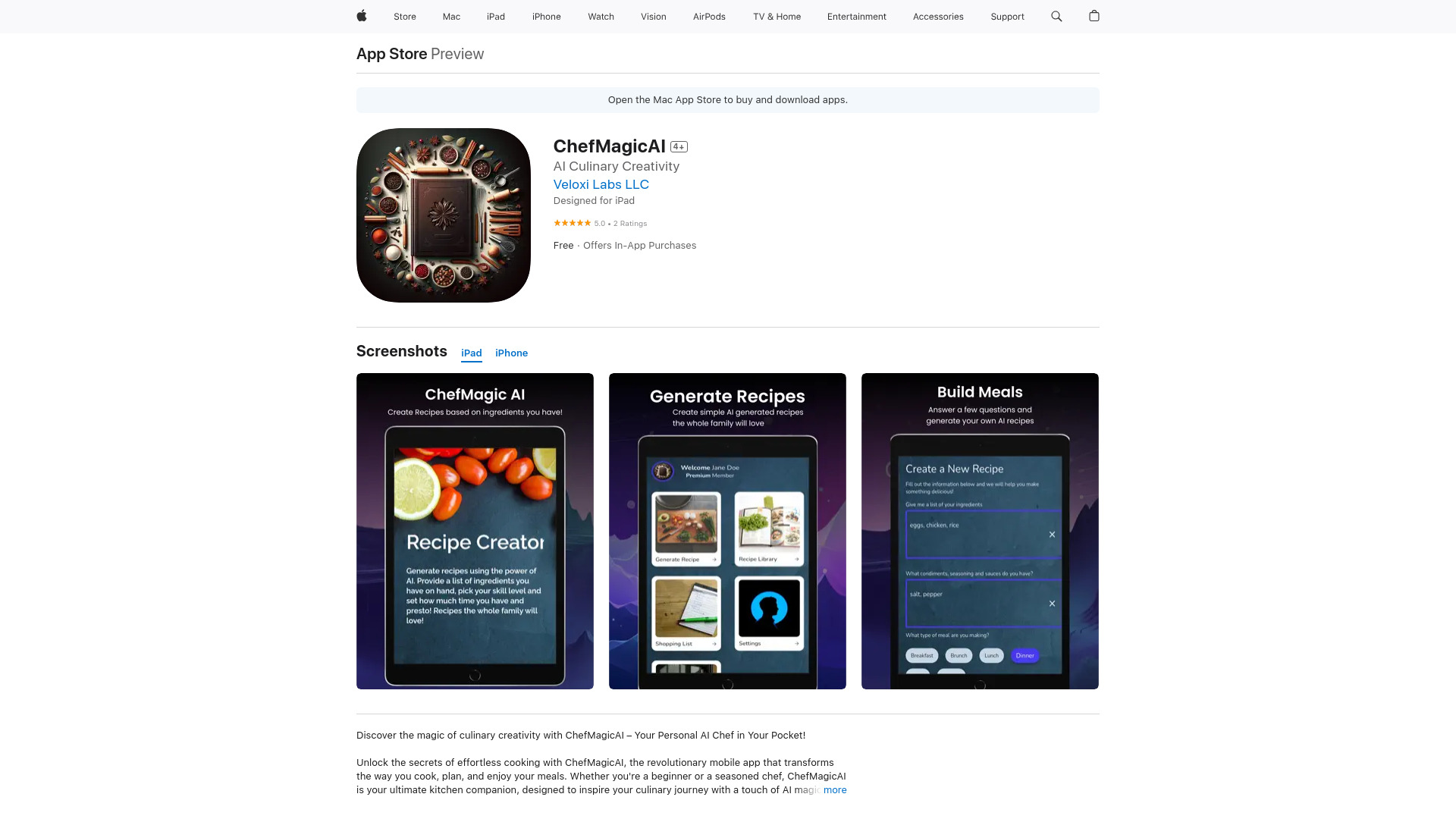 ChefMagicAI网页截图,ChefMagicAI网页快照