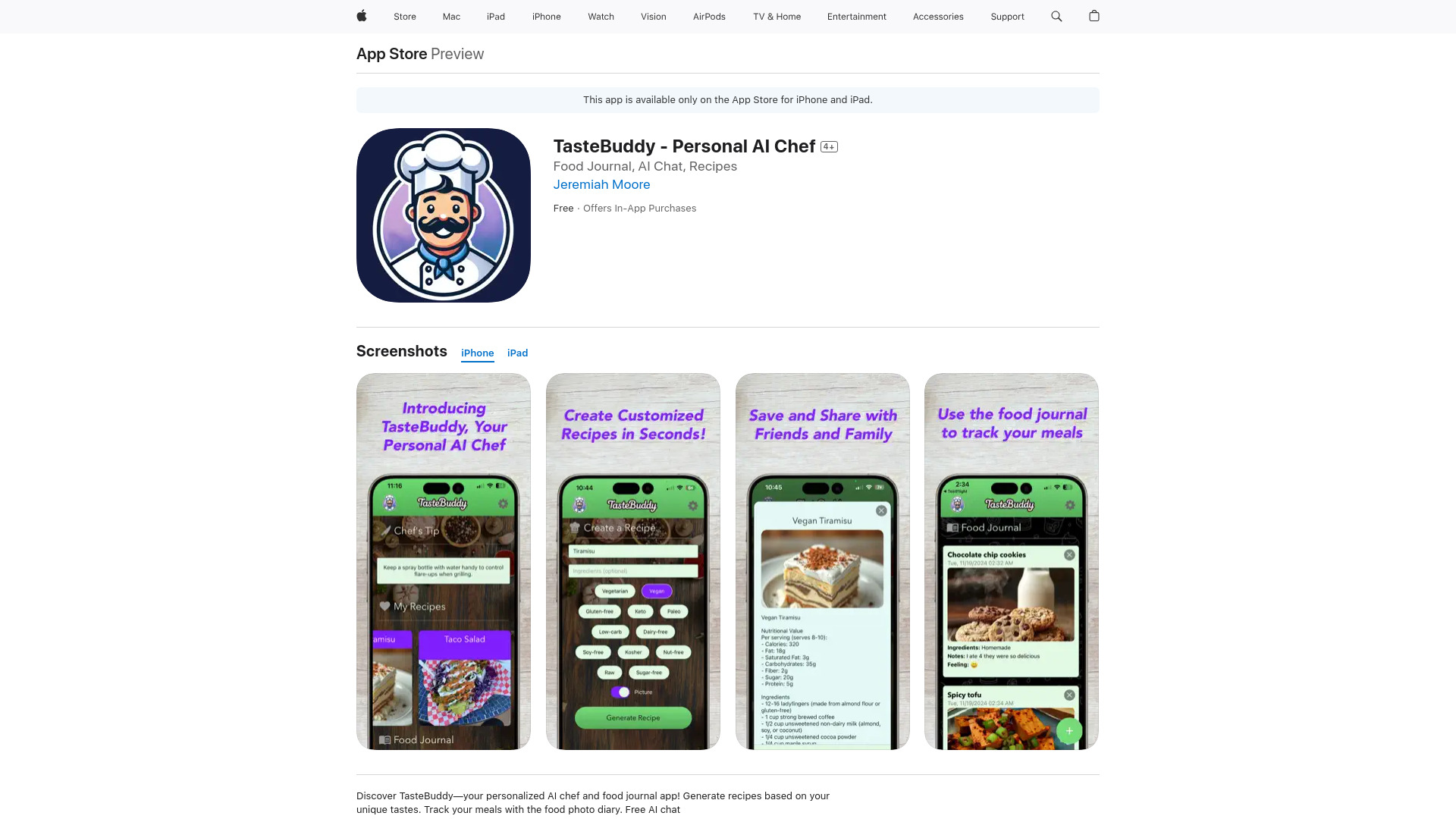 TasteBuddy- AI-Powered Kitchen Companion网页截图,TasteBuddy- AI-Powered Kitchen Companion网页快照