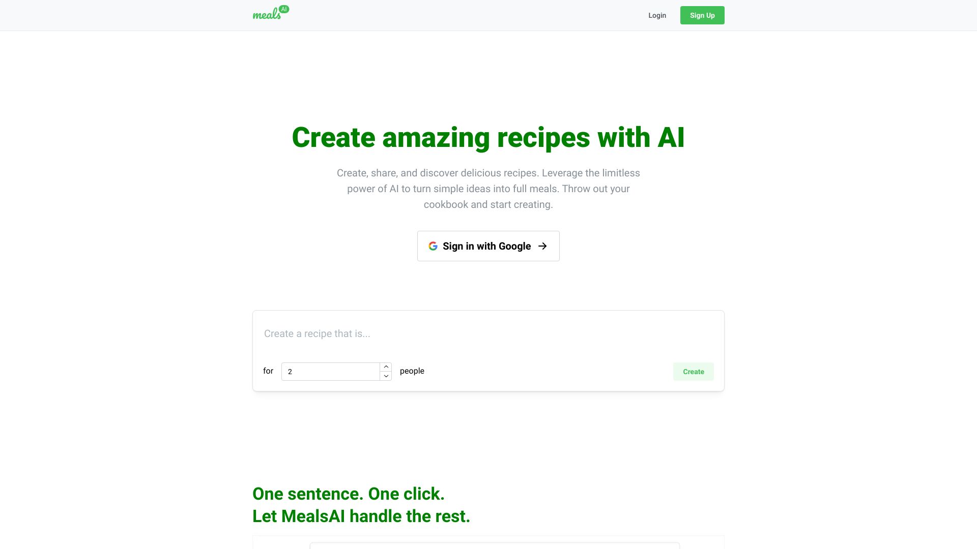 MealsAI网页截图,MealsAI网页快照