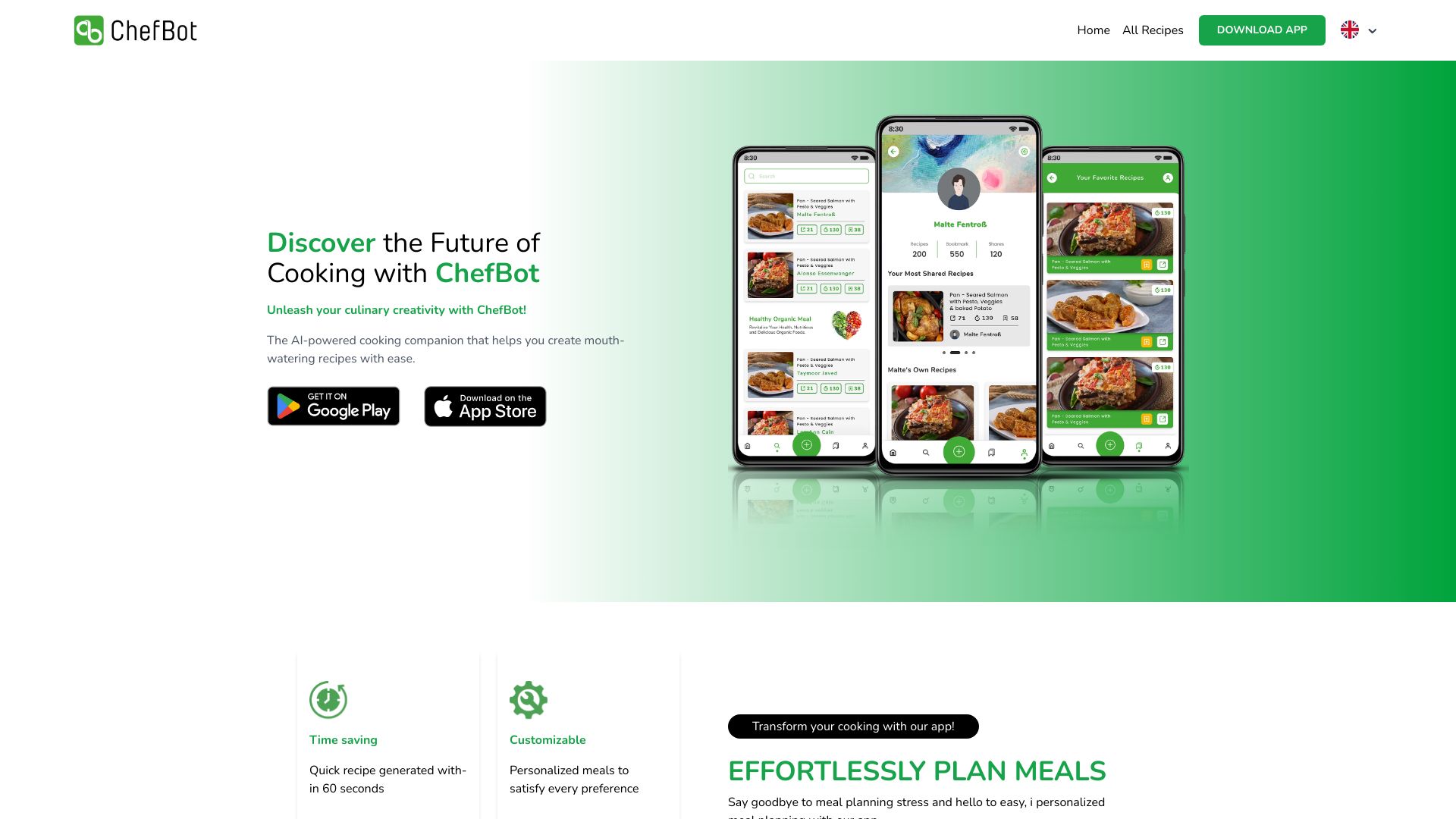 ChefBot网页截图,ChefBot网页快照
