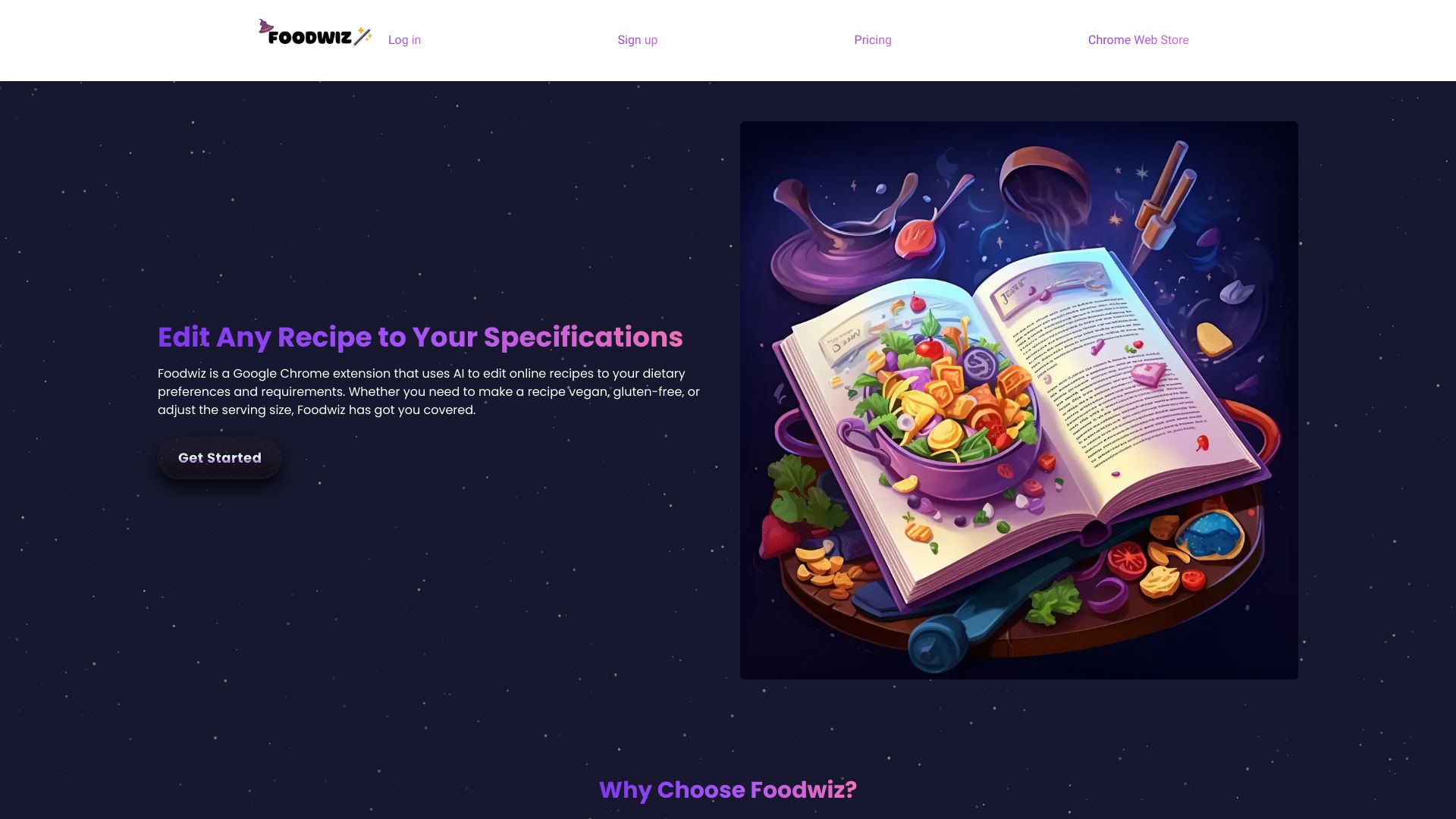 FoodWiz网页截图,FoodWiz网页快照