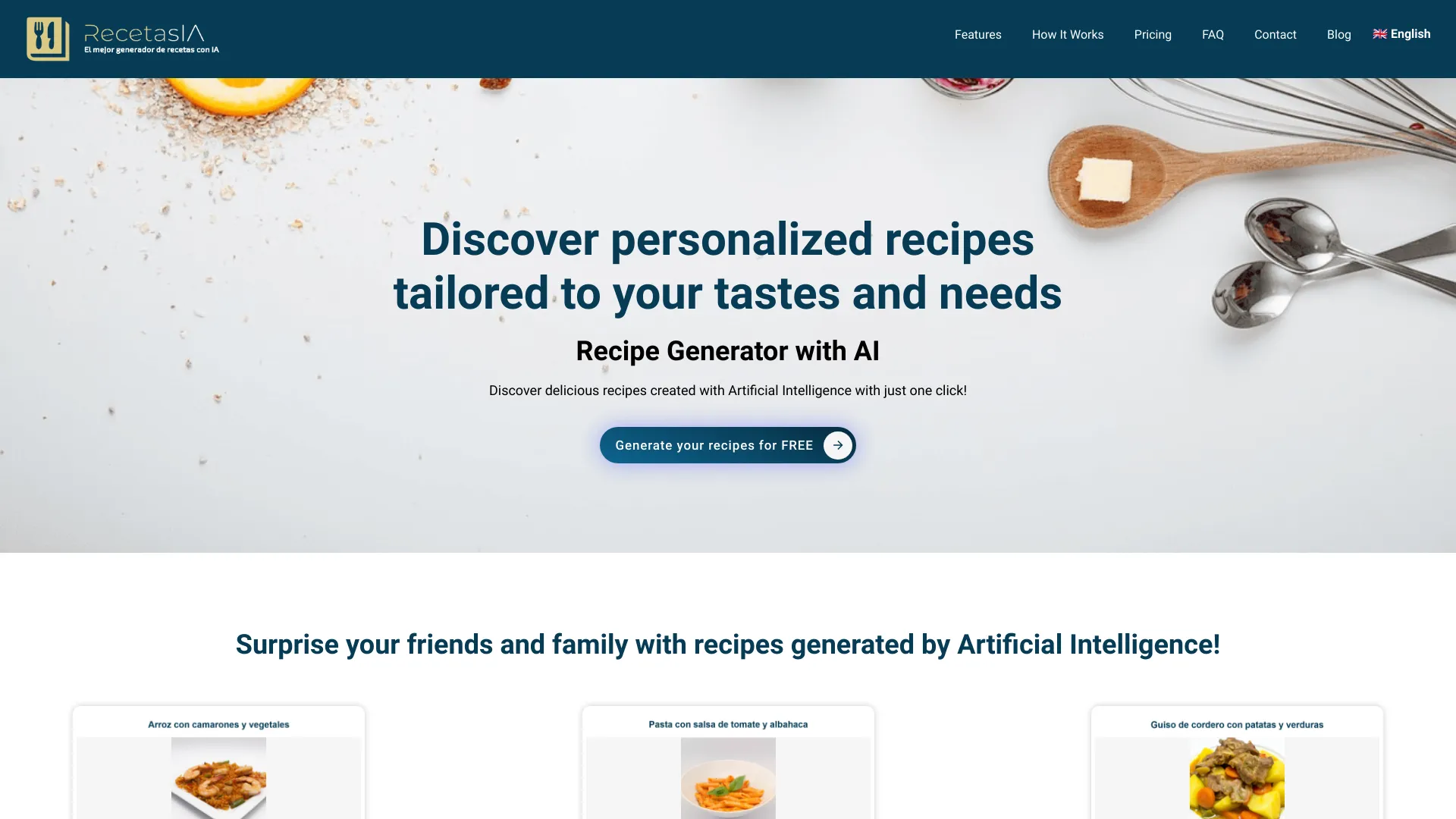 RecetasIA网页截图,RecetasIA网页快照