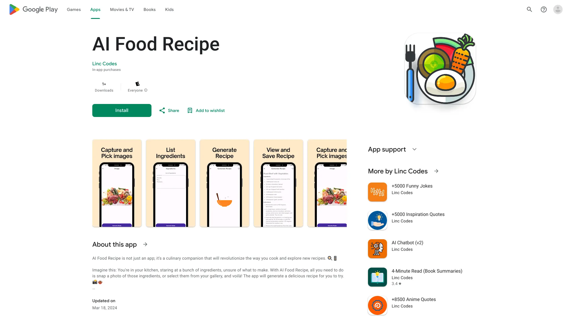 AI Food Recipe网页截图,AI Food Recipe网页快照