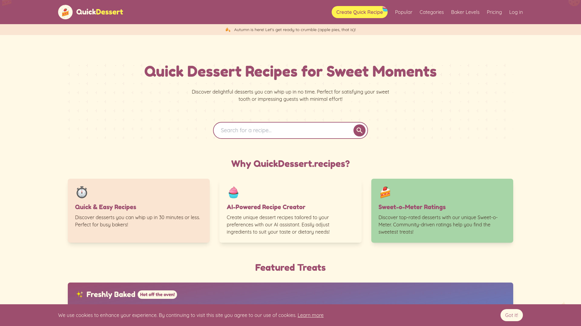 QuickDessert.recipes网页截图,QuickDessert.recipes网页快照