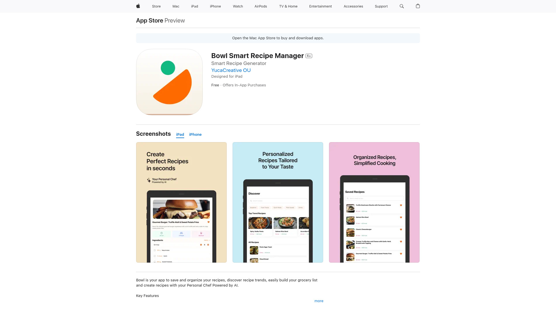 Bowl Smart Recipe Manager网页截图,Bowl Smart Recipe Manager网页快照