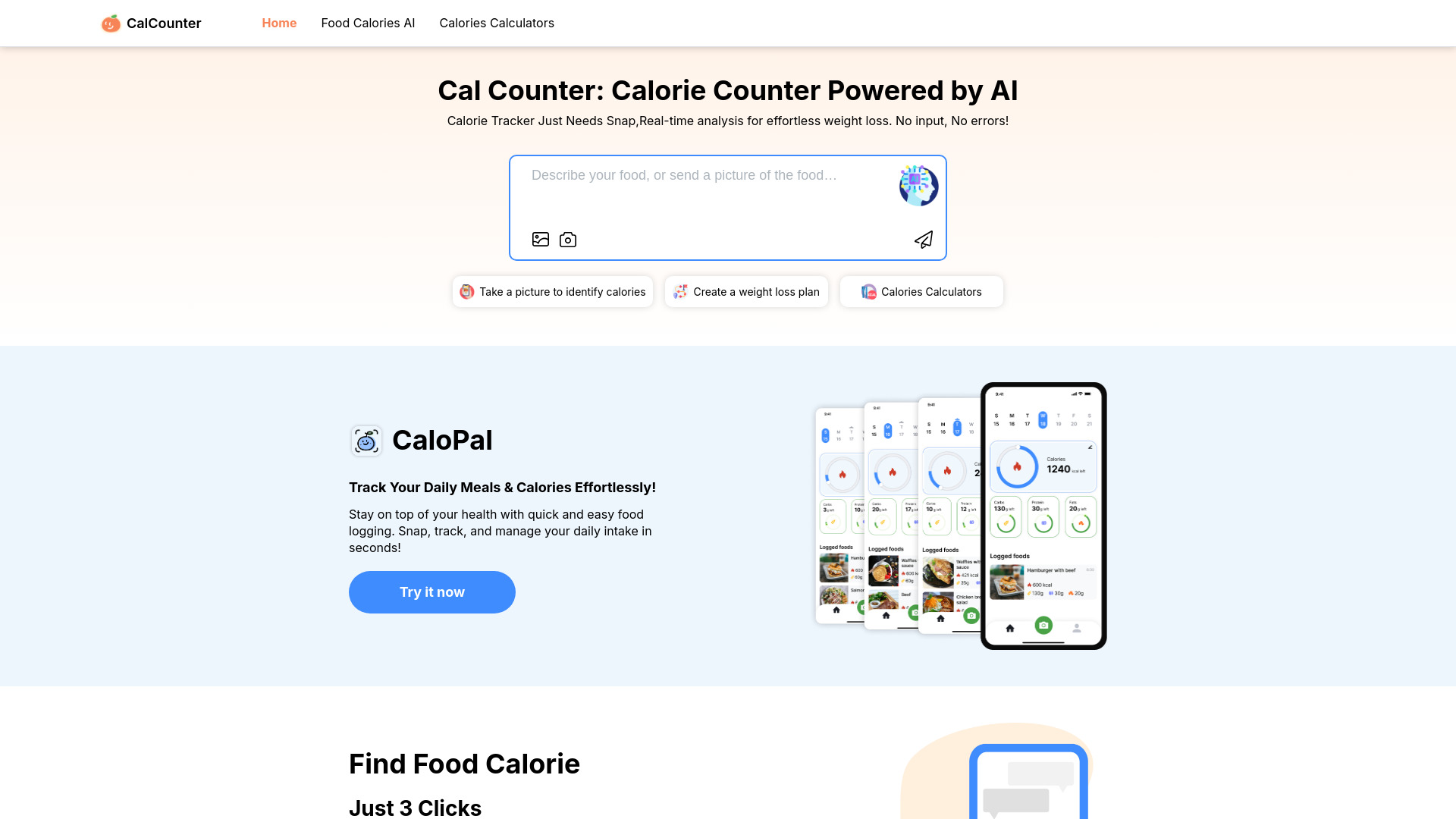 Calorie AI网页截图,Calorie AI网页快照