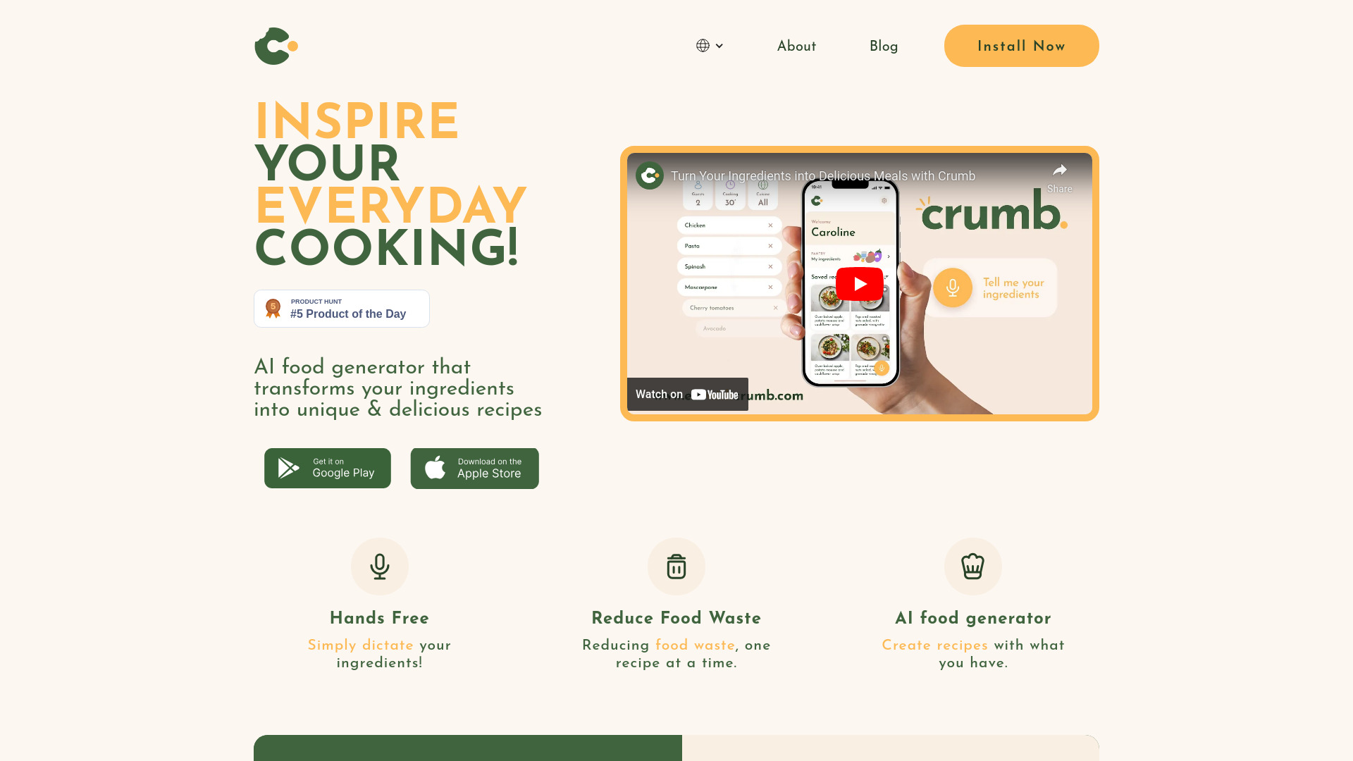 Crumb – Fridge and Pantry Recipes网页截图,Crumb – Fridge and Pantry Recipes网页快照
