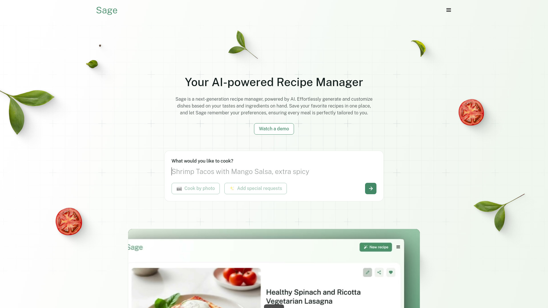 Sage Cooking网页截图,Sage Cooking网页快照