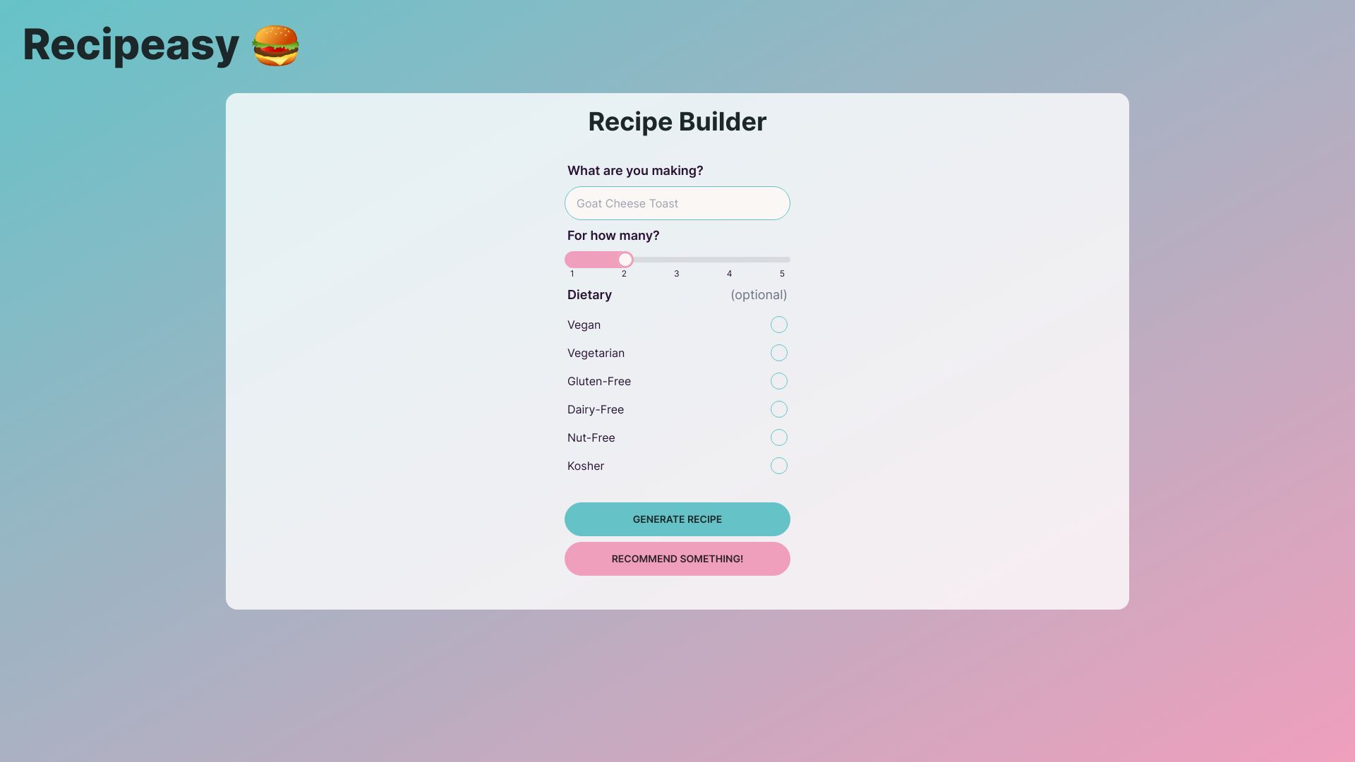 Recipeasy网页截图,Recipeasy网页快照