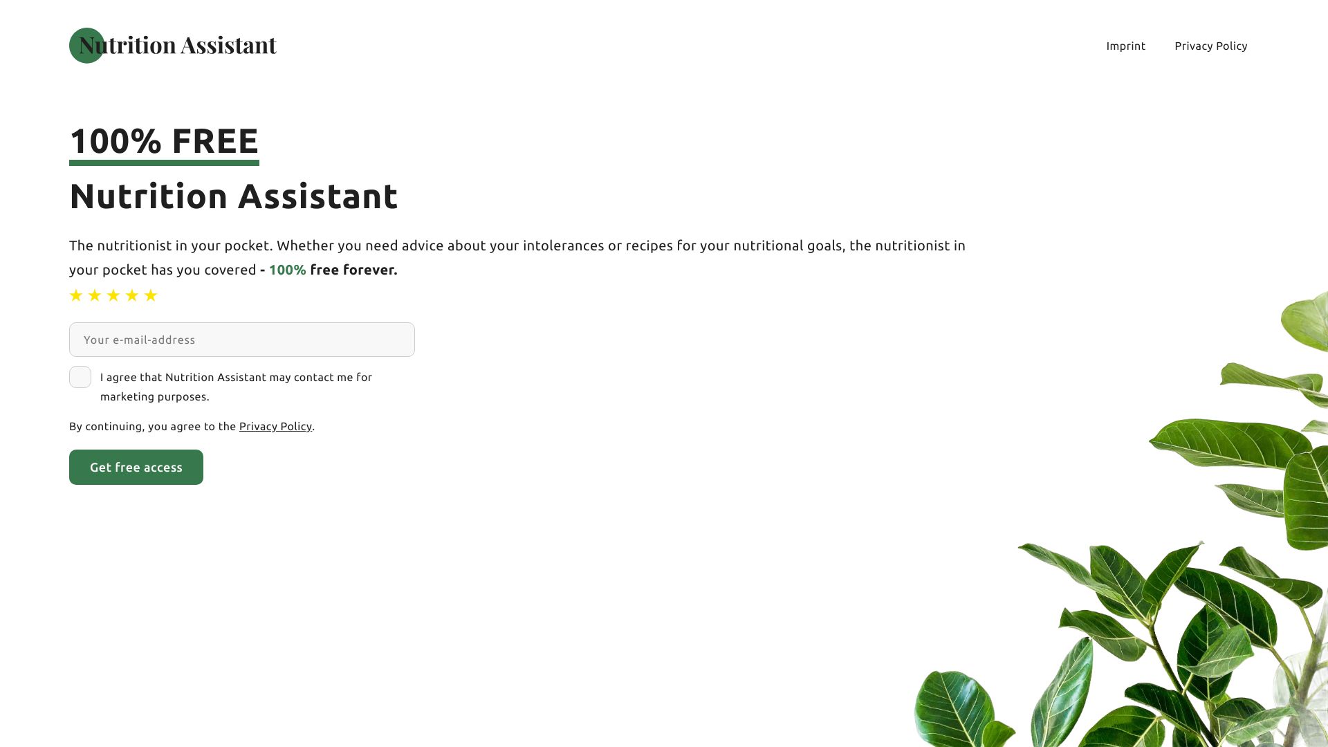 Nutrition Assistant网页截图,Nutrition Assistant网页快照