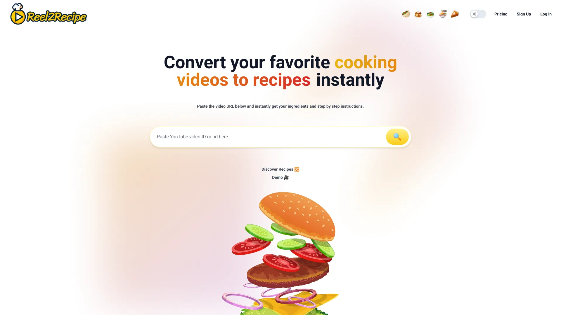 Reel2Recipe网页截图,Reel2Recipe网页快照