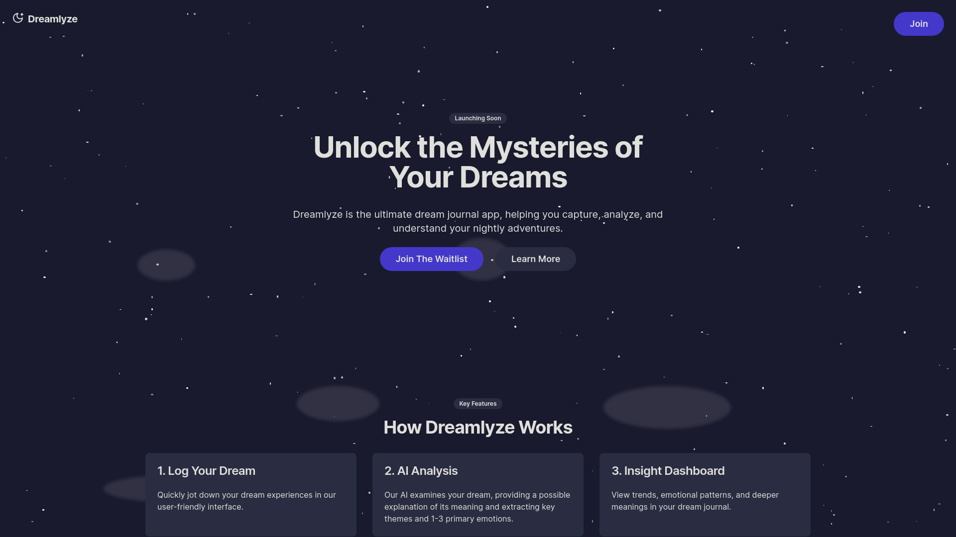 Dreamlyze网页截图,Dreamlyze网页快照