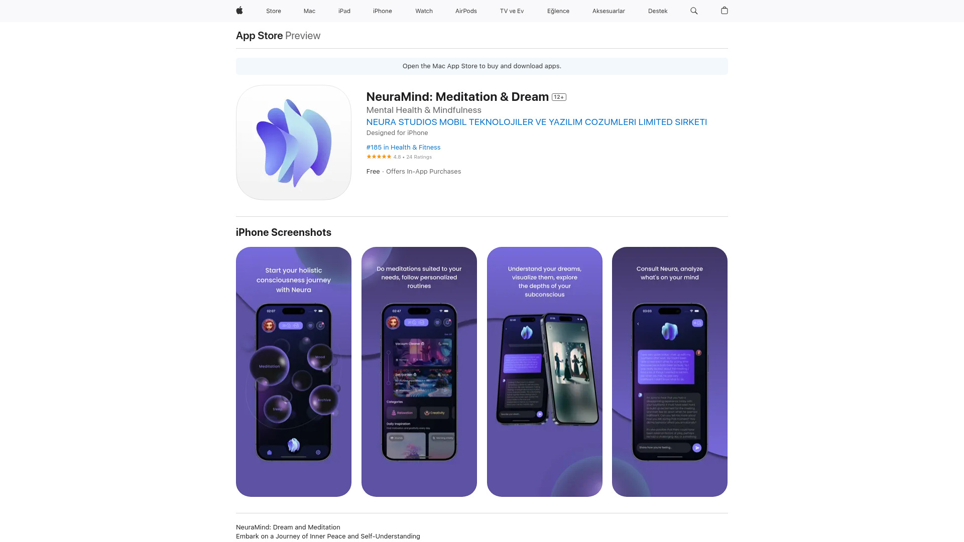 NeuraMind: Meditation & dream网页截图,NeuraMind: Meditation & dream网页快照