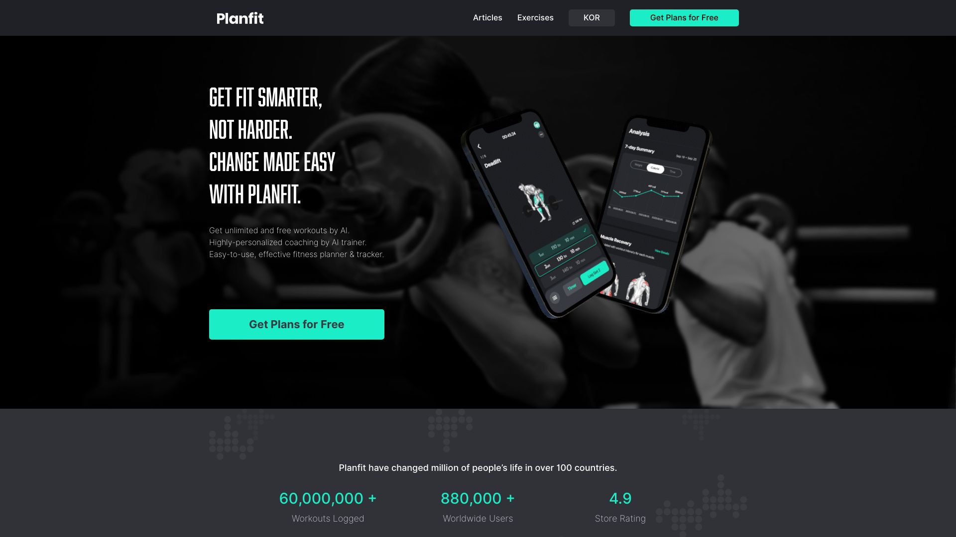 Planfit – AI Personal Trainer网页截图,Planfit – AI Personal Trainer网页快照