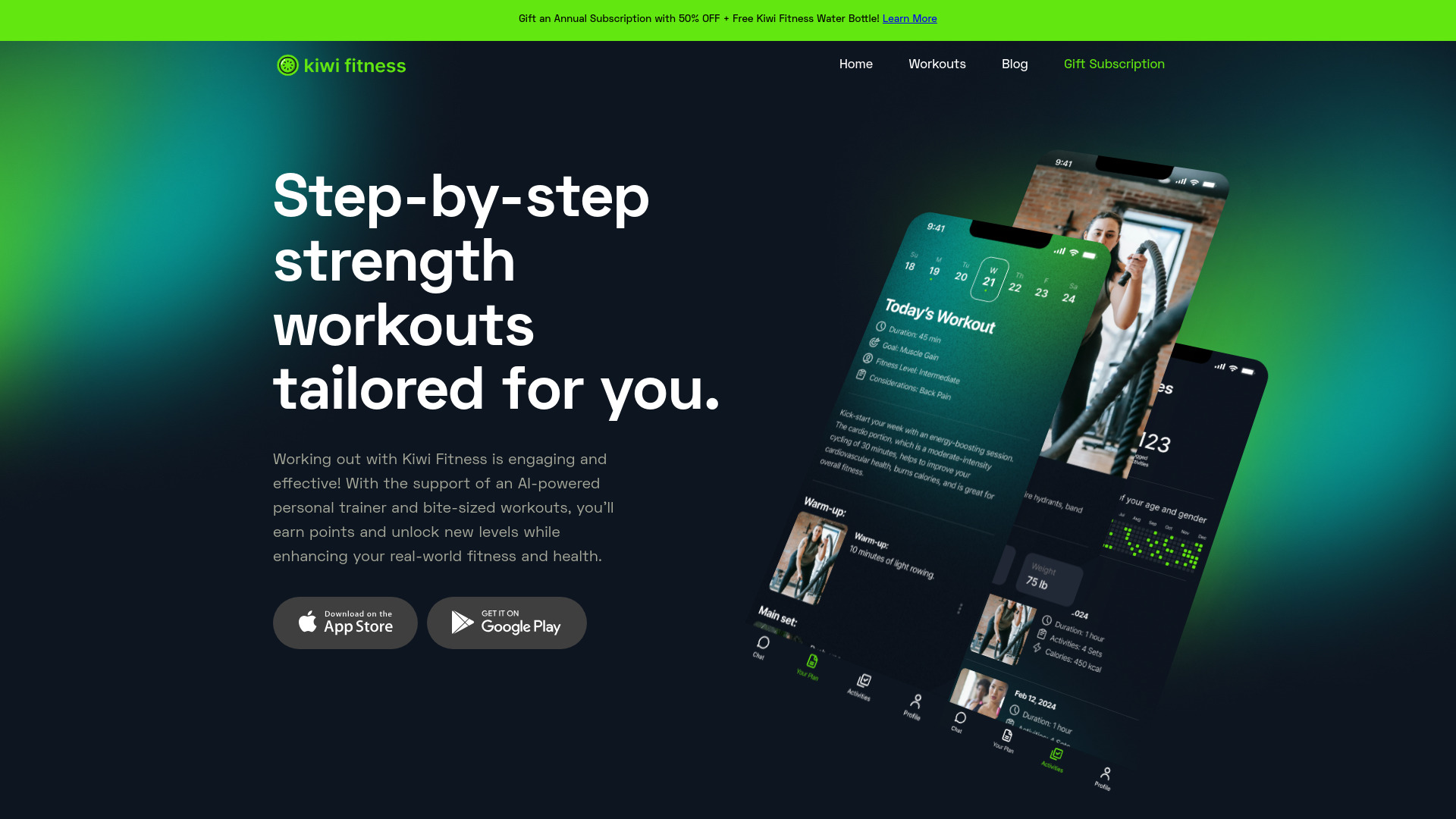 Kiwi Fitness网页截图,Kiwi Fitness网页快照