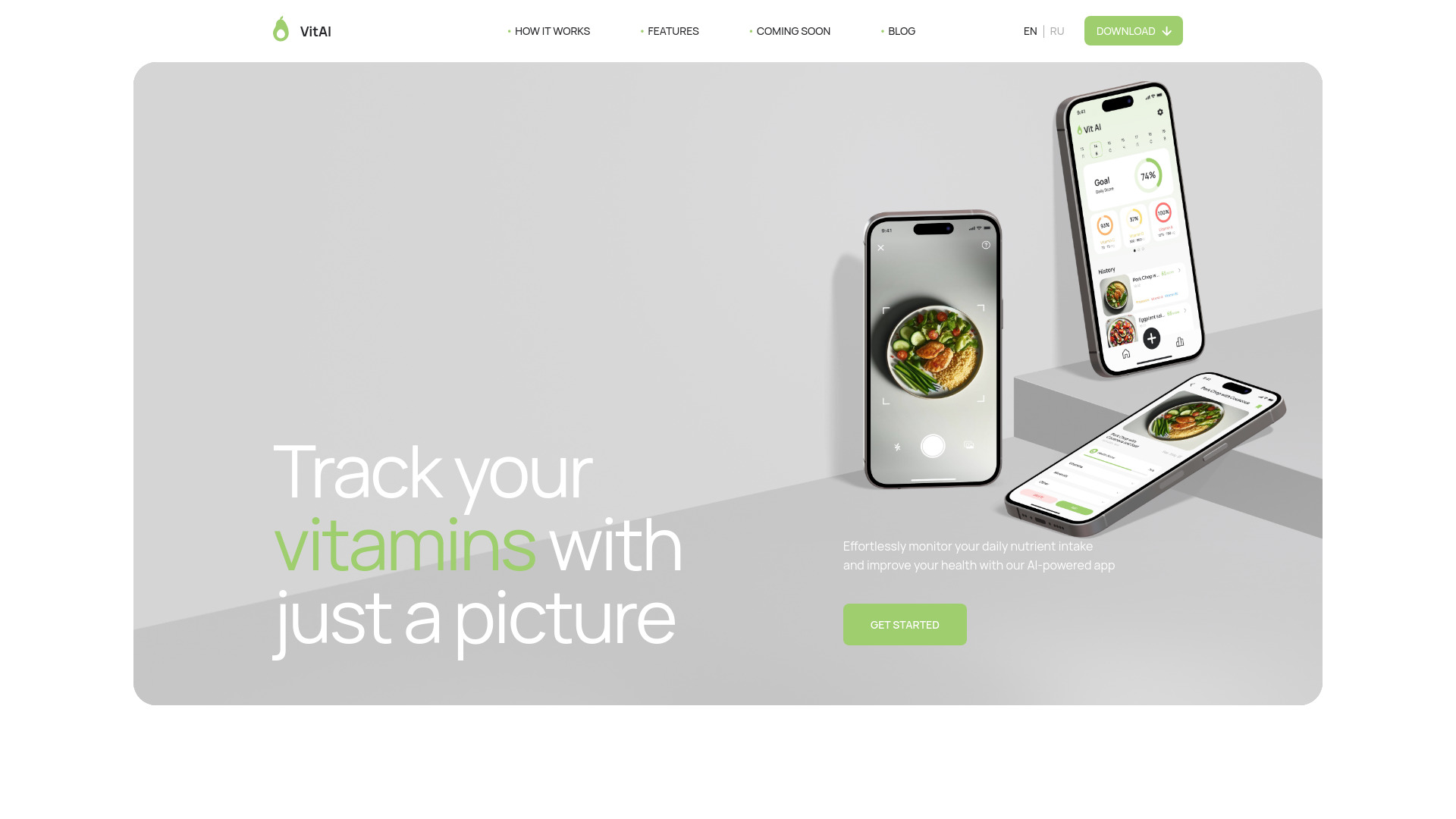 VitAI – Your Pocket Nutrition Assistant网页截图,VitAI – Your Pocket Nutrition Assistant网页快照