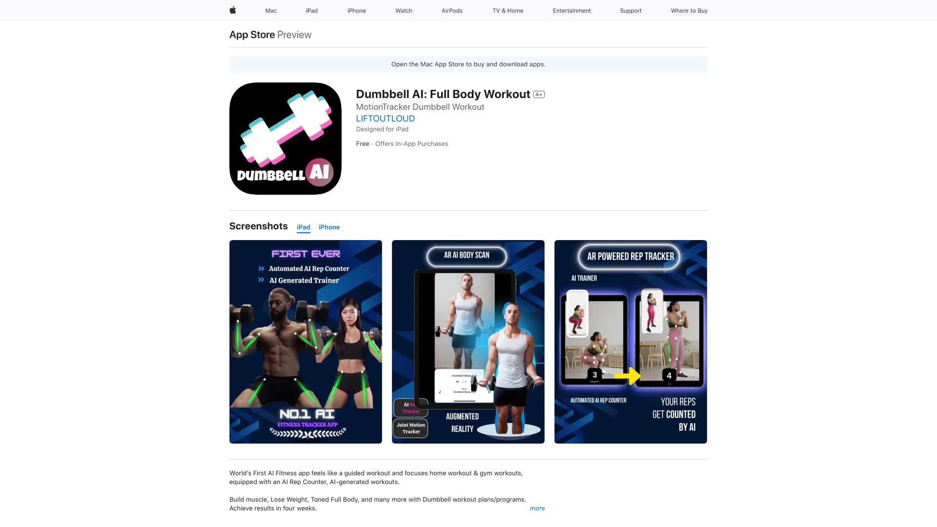 Dumbbell AI网页截图,Dumbbell AI网页快照