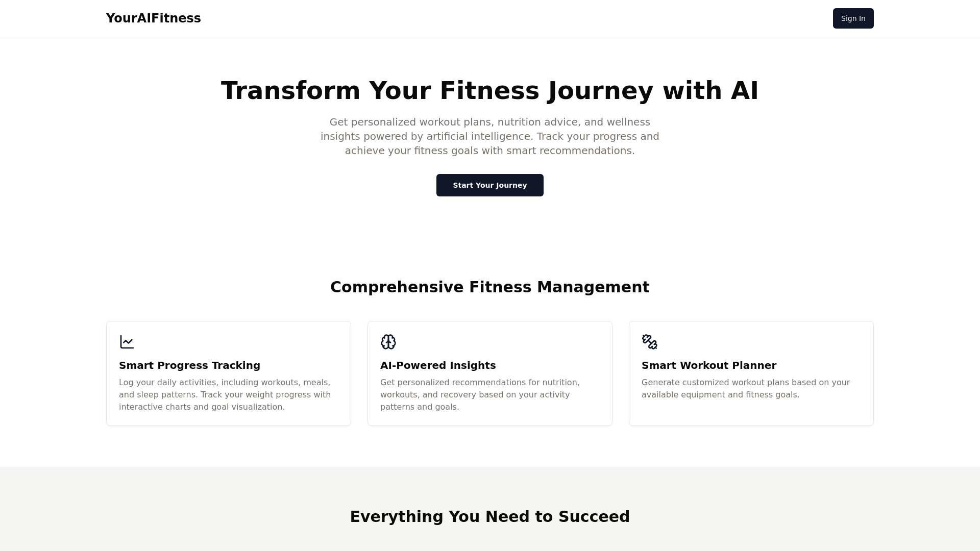YourAIFitness网页截图,YourAIFitness网页快照