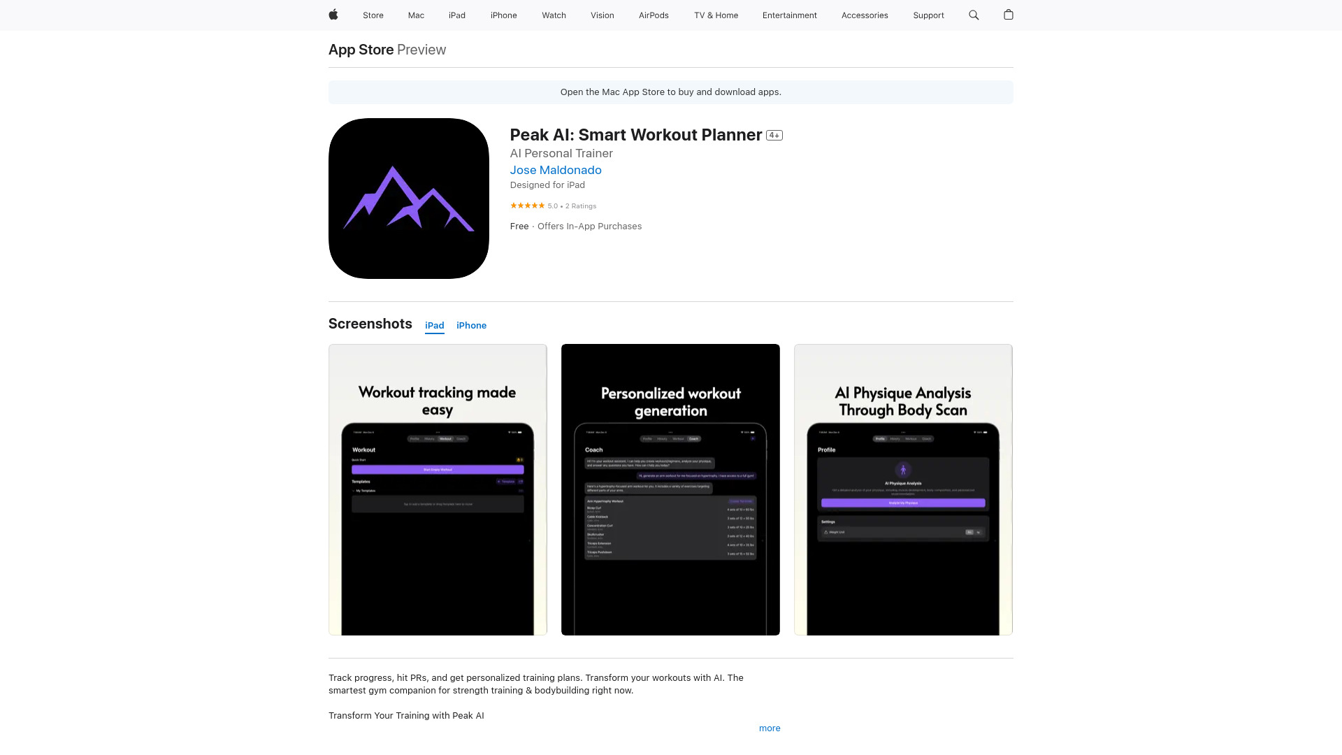 Peak AI: Your Intelligent Gym Partner网页截图,Peak AI: Your Intelligent Gym Partner网页快照